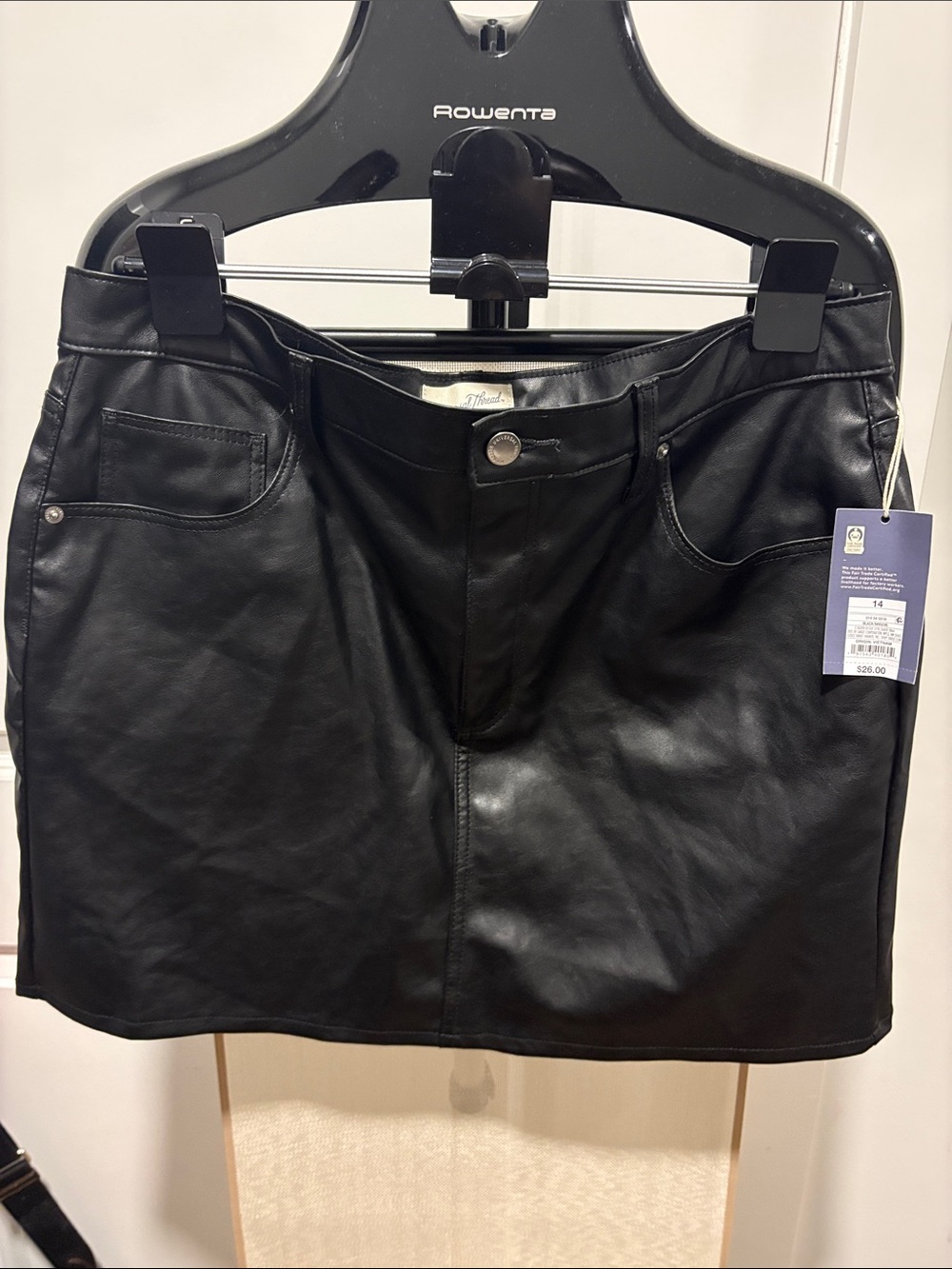 Universal Thread Black Faux Leather Mini Skirt